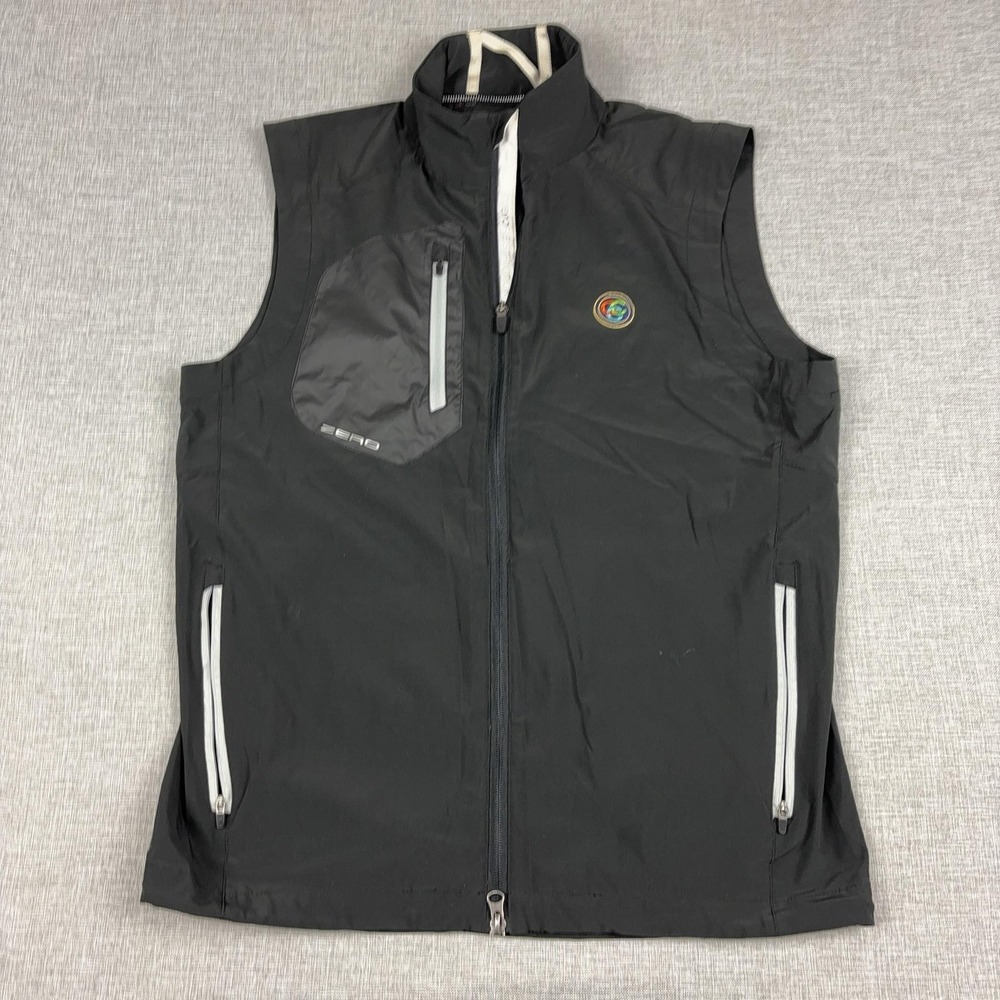 Zero Restriction Vest Mens Small Black Softshell Golf Windbreaker Full Zip